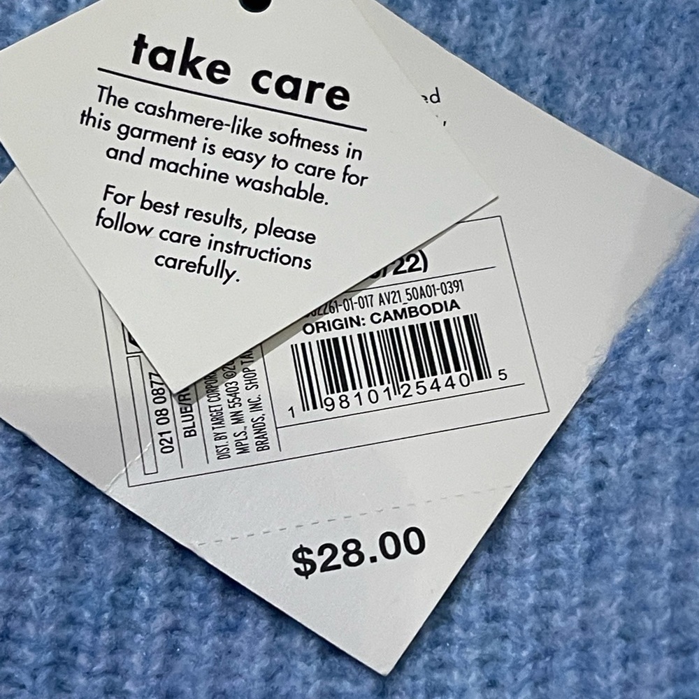 Ava & Viv Women's Light Blue V-Neck Sweater - Picture 3 of 3